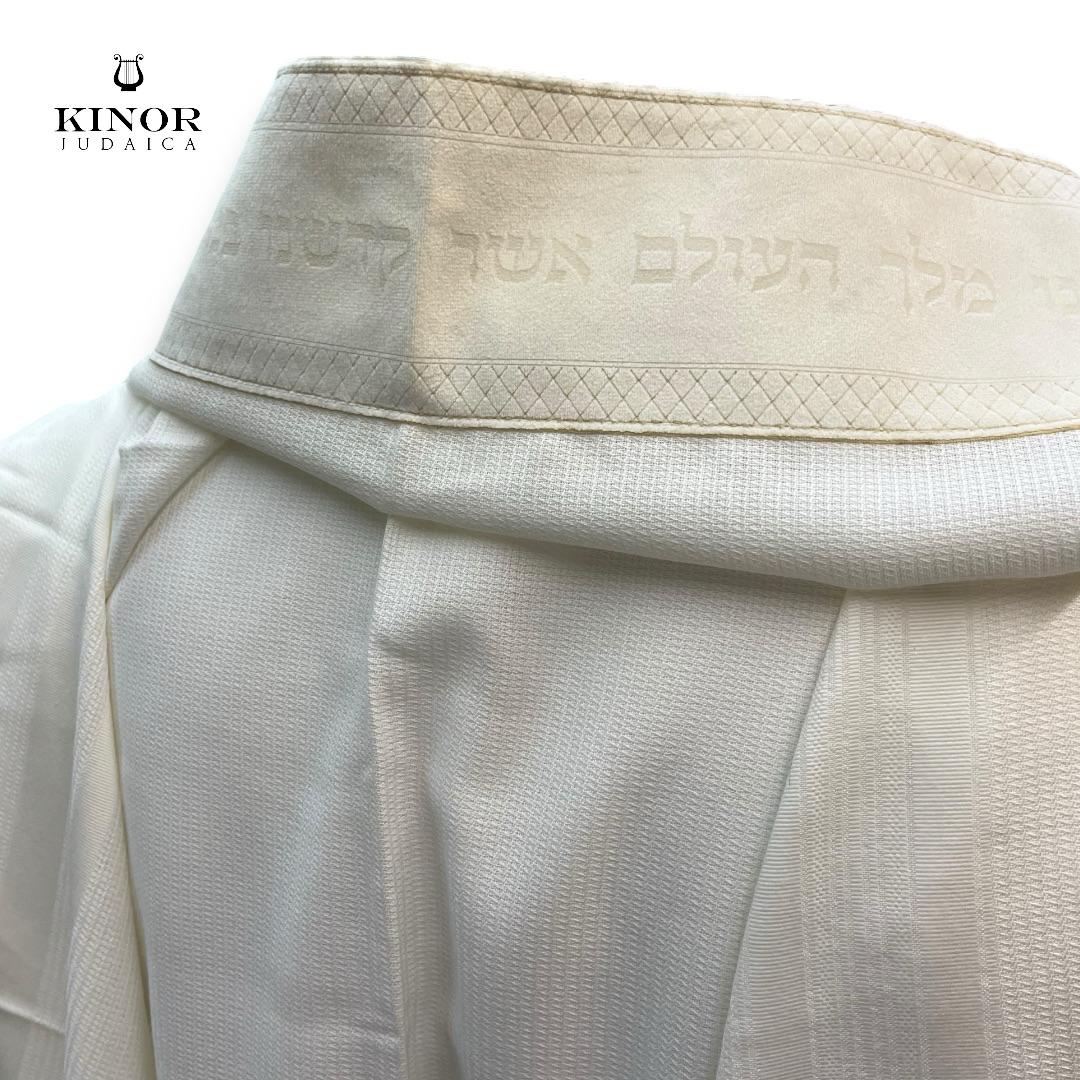 Talit en velours OFF WHITE personnalisé