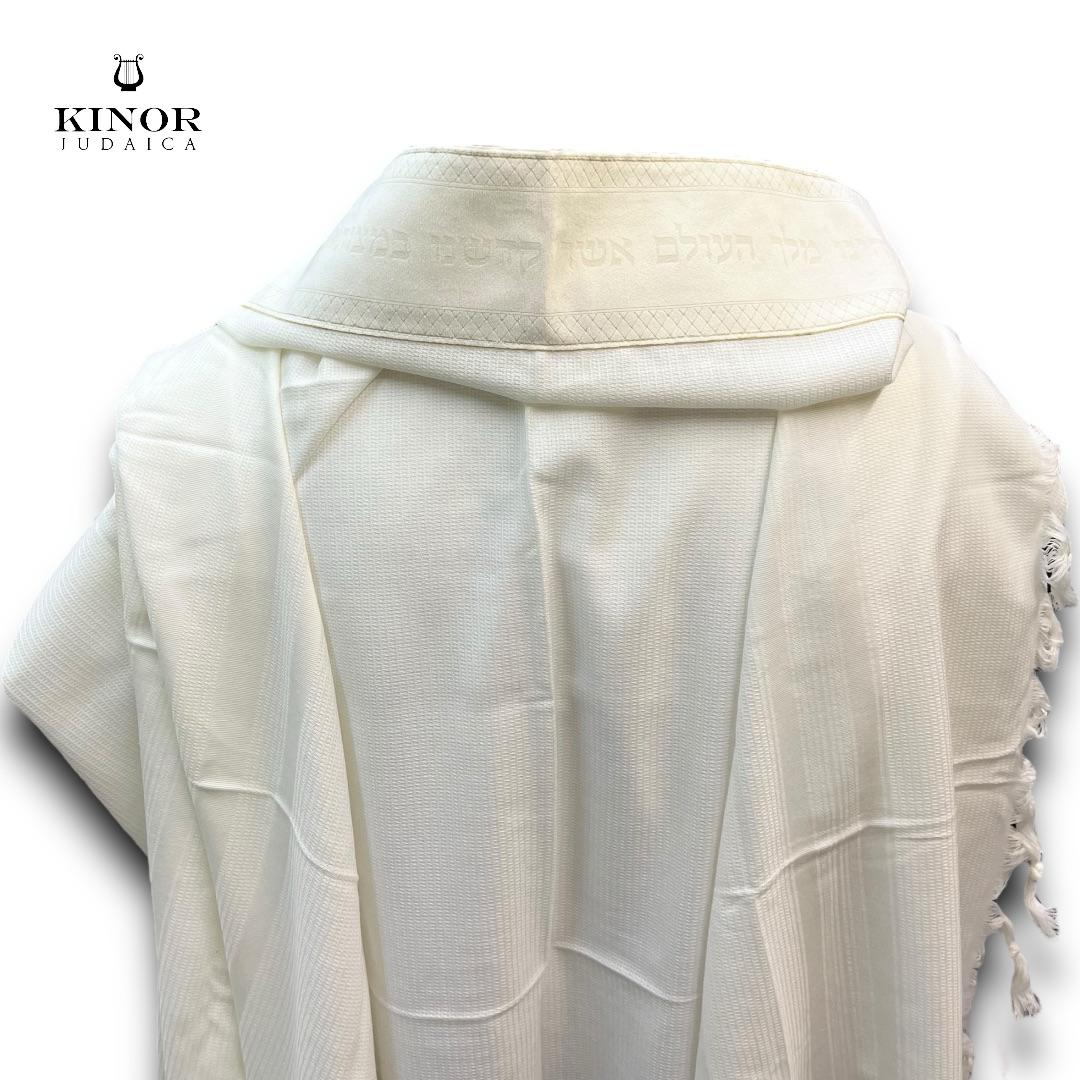 Talit en velours OFF WHITE personnalisé