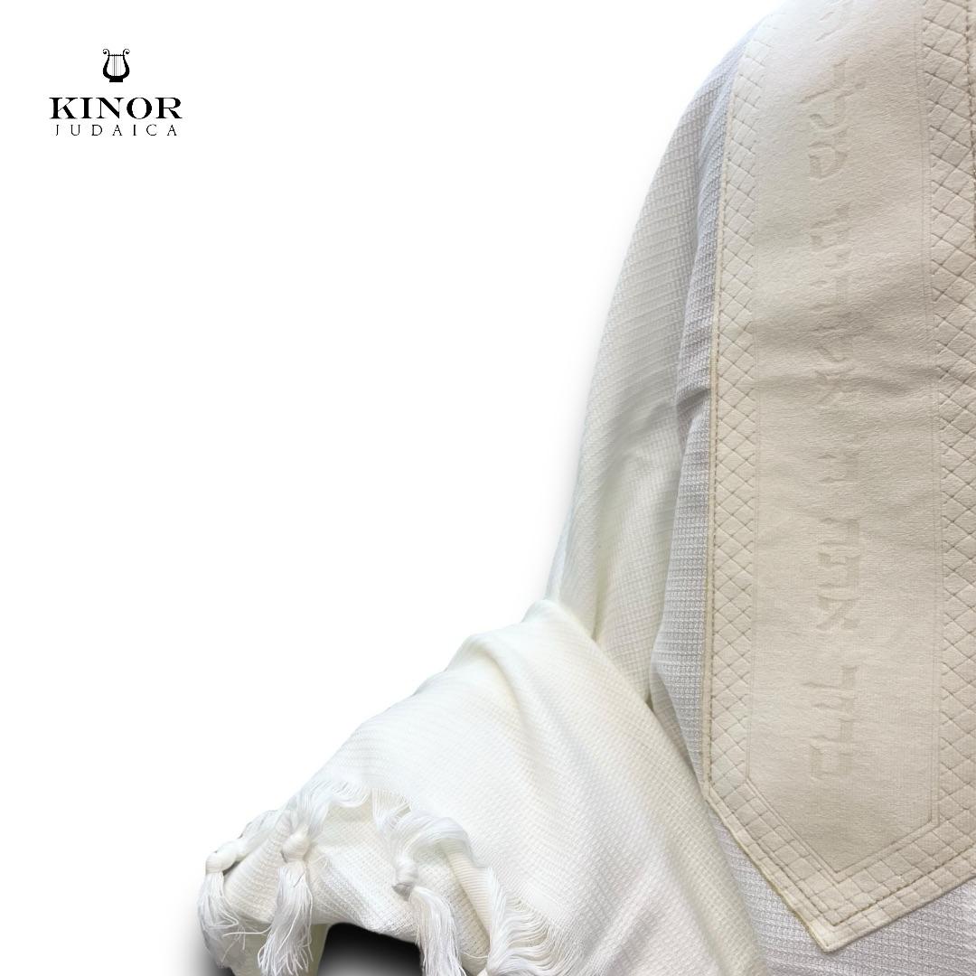 Talit en velours OFF WHITE personnalisé