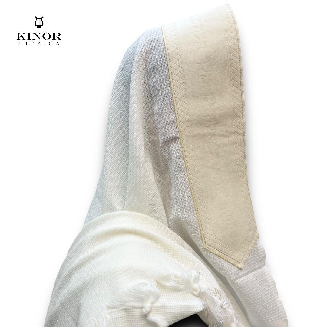 Talit en velours OFF WHITE personnalisé